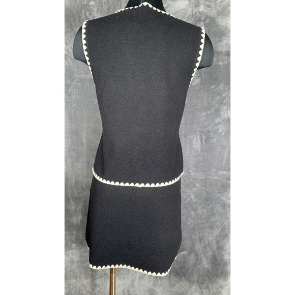 Skies Are Blue Black Scalloped Trim Vest and Skirt Set Womens Size SP - Picture 6 of 13